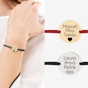 гривна с гравирани имена и конец подарък