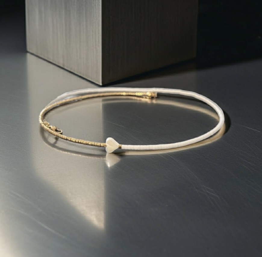 Чокър със седефено сърце