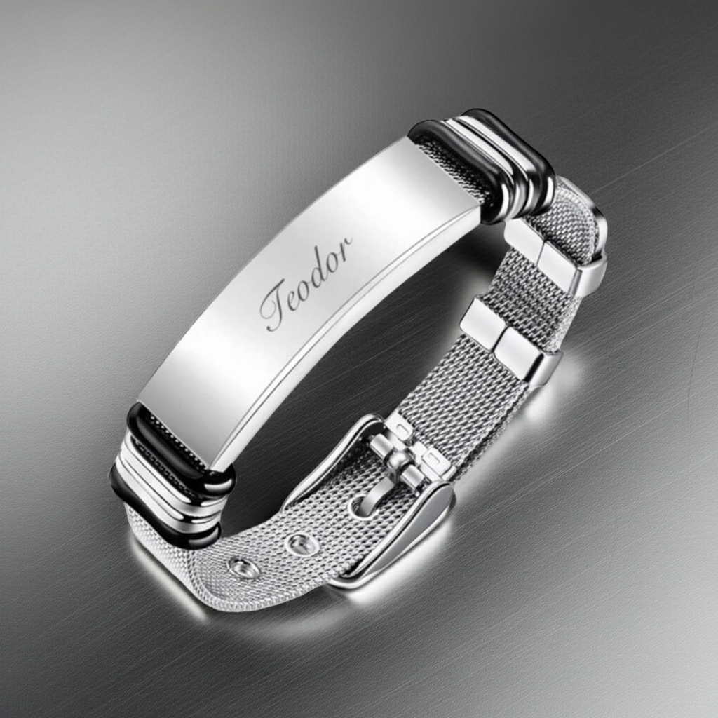 гравирана мъжка гривна с име подарък