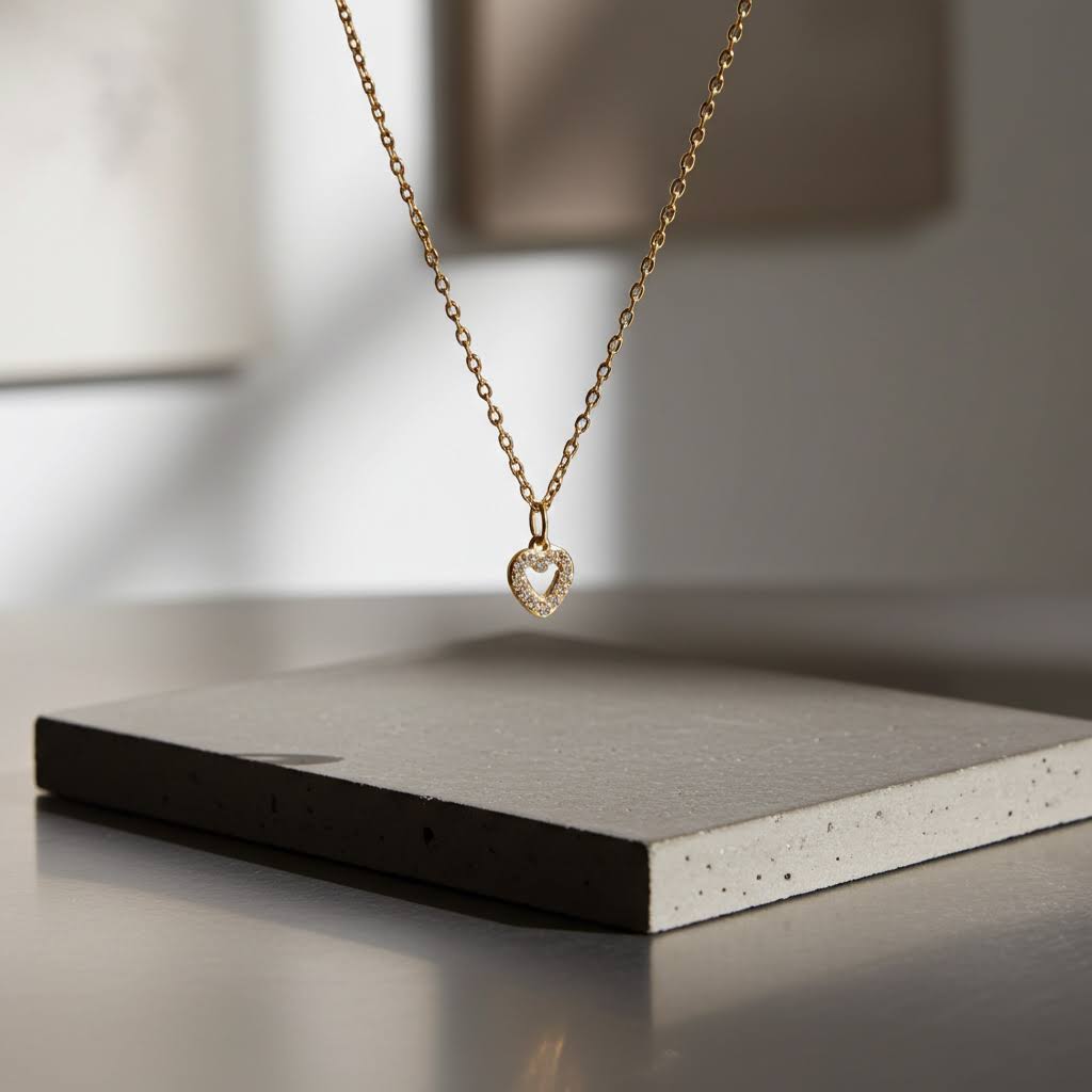 колие със сърце с цирконии подарък