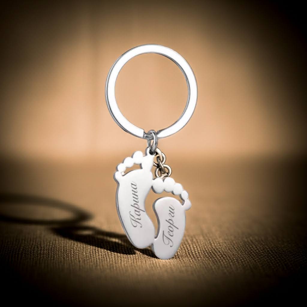 Гравиран ключодържател с крачета