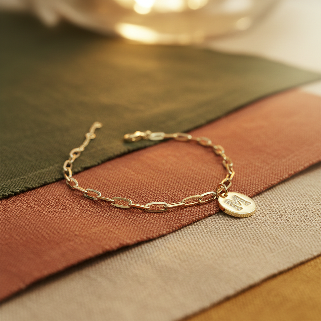 Гривна с буква с цирконии