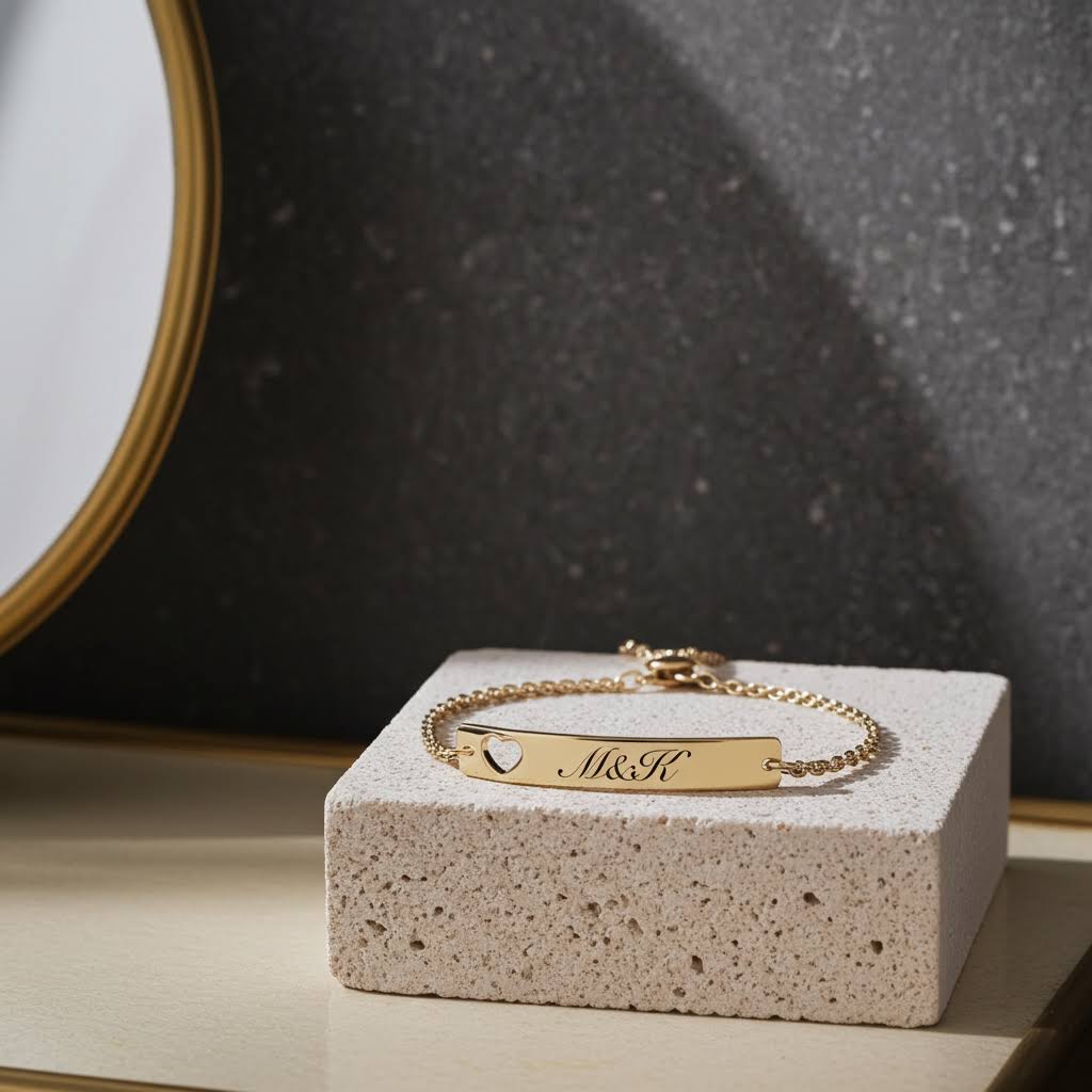 гравирана гривна със сърце