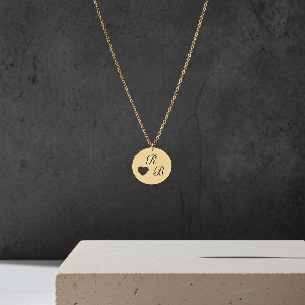 гравирано колие със сърце