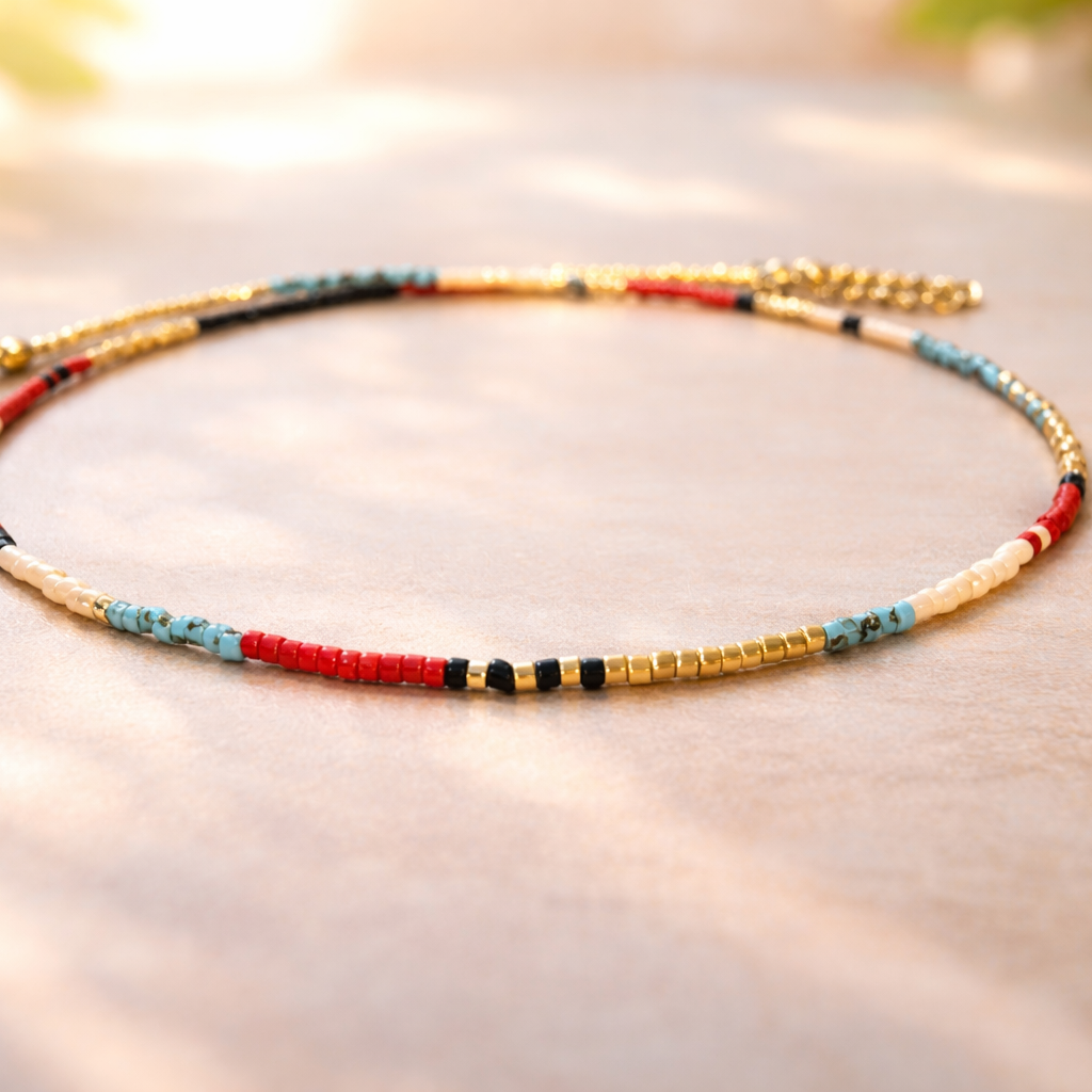 чокър с цветни мъниста миюки