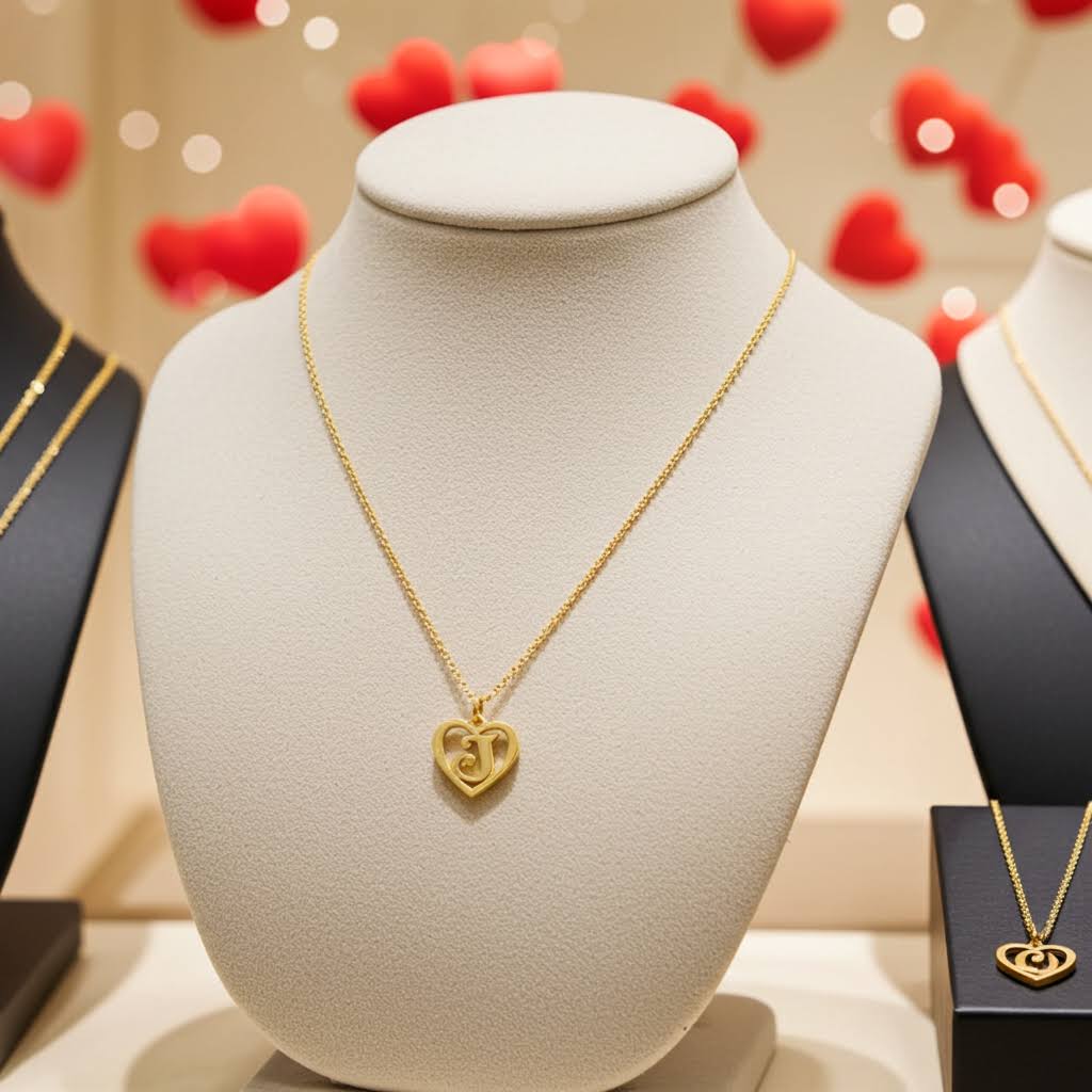 колие с буква в сърце подарък