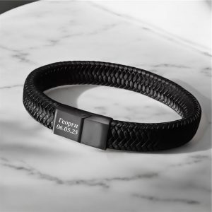 гравирана мъжка гривна с Георги и дата подарък